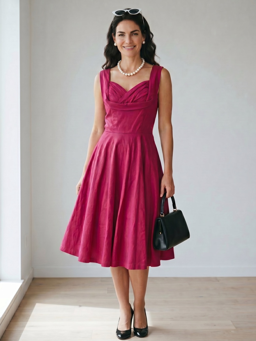 Lindy Bop Ophelia Dress Size US 8 Red Fit & Flare Retro Pinup 50s 60s Rockabilly - Picture 11 of 11